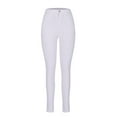 thumbnail image 5 of YanHoo Women's High Waisted Skinny Jeans Slim Fit Stretchy Denim Pants Stylish Casual Pull On Work Jean Pants White,XL, 5 of 6