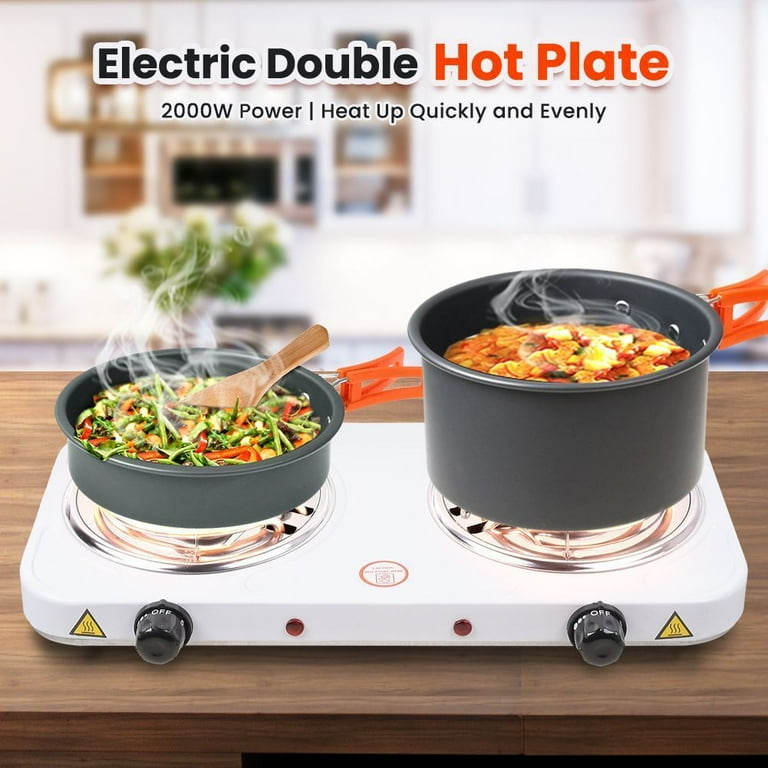 Portable 2000W Electric Double Burner 110V Hot Plate Heating