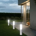 thumbnail image 5 of Solar Bollard Lights Outdoor - 2 Pack Stainless Steel Warm White LED Landscape Lights Waterproof Decorative Lighting for Backyard Lawn Patio, 5 of 7
