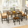 thumbnail image 4 of AWQM 4 Person Dining Table Set, 47 Inch Industrial Style Kitchen Table Chairs,Solid Wood Metal Frame Dining Table for Kitchen, Dining Room, Apartment, Breakfast Table., 4 of 8