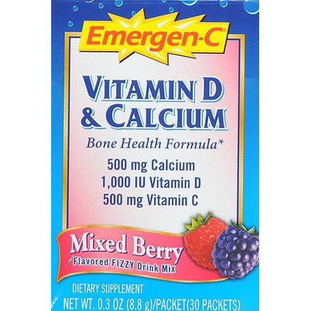 Emergen-C Bone Health Drink Mix Packets Mixed Berry 30 Each