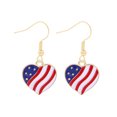 thumbnail image 2 of QIQUWOHUL American Independence Day Earrings Pendant Flag Red Blue White Lightweight Fashion Rhinestone Heart Shape, 2 of 3