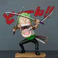 thumbnail image 5 of Figura de One Piece de 10 cm, figura de Luffy, Sanji, Roronoa Zoro, figuras de acción, versión Q, estatua, The Hungry Trio, modelo de PVC, juguetes, muñecos, regalos, 5 of 5