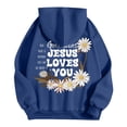 thumbnail image 4 of Bibifish Womens Hoodies Letter Floral Print Drawstring Hoodies With Pocket Oversized Fit Spring Fall Long Sleeve Stylish Pullover Tops For Ladies, 4 of 6