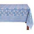 Ton Blockprint Square Table Cloth Azora Blue 60
