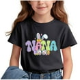 thumbnail image 2 of YABCSAZ Toddler Baby Easter Tops Bunny Letter Printed T Shirt Short Sleeve Crewneck Loose Fit Tunic Tops Summer Casual Blouses Unisex kids Shirts Girls Boys Outfits Size 2 T, 2 of 3