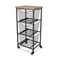 thumbnail image 2 of Cheungs FP-4306 3 Wire Drawer Wood Top Storage Cabinet - 32 x 11. 75 x 15. 25 inch, 2 of 3
