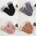 thumbnail image 1 of EIMELI Winter Warm Touch Screen Gloves New Suede Gloves Double Plus Velvet Thick Windproof Cold Riding winter Ladies Texting Soft Gloves Cold Weather Anti-slip Casual Gloves Winter Warm G, 1 of 8