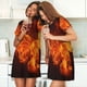 thumbnail image 4 of Fotbe Fiery Orange Flames Energy Bata de Dormir para Mujer con Estampado, Camisón de Algodón de Manga Corta, Ropa de Dormir Casual, 4 of 6