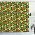 thumbnail image 1 of Lemons Shower Curtain, Healthy Organic Exotic Food Semi Sliced Watermelon Orange Kiwi Lime Graphic Fruits, Fabric Bathroom Set with Hooks, 69W X 70L Inches, Multicolor, by Ambesonne, 1 of 3