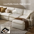thumbnail image 4 of Mopio Macy Oversized Modular Sectional Sofa with Fully Removable Covers and Storage, Convertible L Shaped Sectionals, Modern Couch for Living Room with Ottoman Chaise, 4 Seats, Off White Fabric, 4 of 11