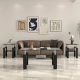 thumbnail image 2 of Black Glass End Tables Living Room Set of 2, Small Glass Table, Black Side Table with Tempered Glass Top, Metal Frame, for Living Room Bedroom (All Black, 2Pcs End Tables), 2 of 11