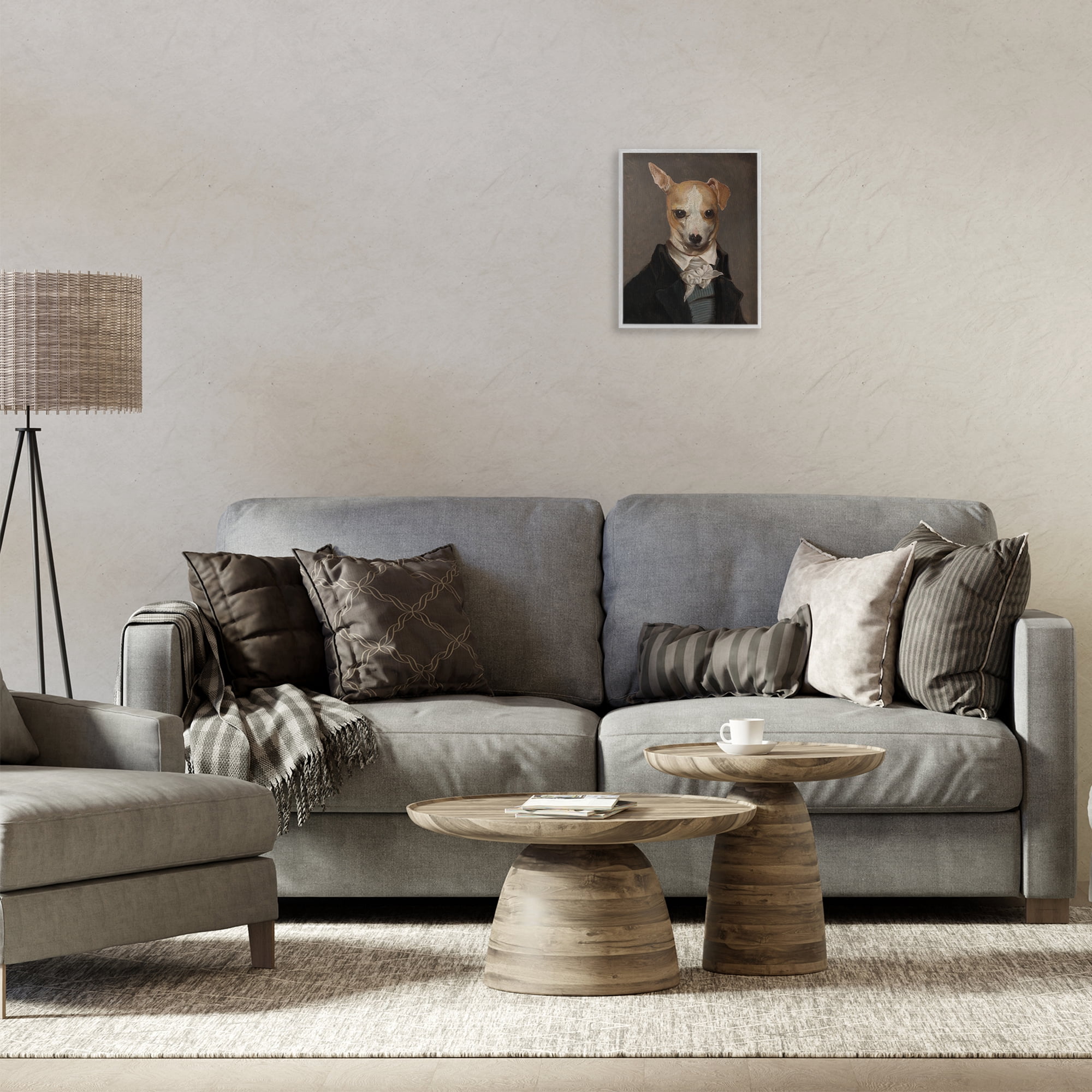Stupell Industries Classic Portrait Chihuahua Animals & Insects Painting Gray Framed Art Print Wall Art, 11 x 14