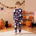 thumbnail image 2 of CAICJ98 Toddler Girls Halloween Pajamas Pumpkin Ghost Little Boys Pajamas 2 Piece Pjs Set Kids Soft Cotton Long Sleeve Sleepwear (4-5 T,Dark Purple), 2 of 9