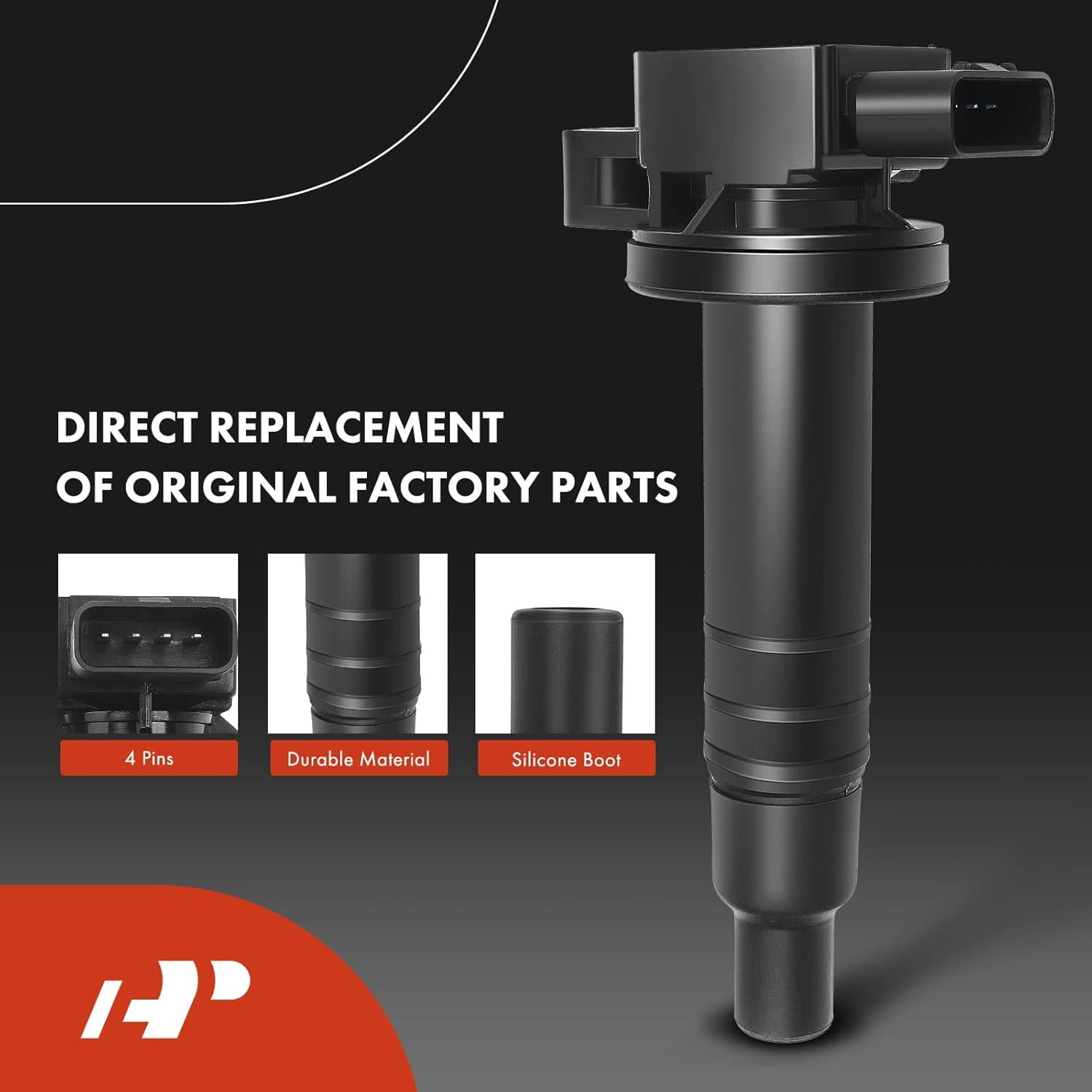 A-Premium Set of 4 Ignition Coil Pack and Iridium Spark Plugs Compatible with Toyota Prius 2001-2009, Yaris 2006-2018, Echo 2000 L4 1.5L