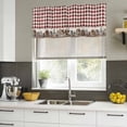 thumbnail image 5 of Farmhouse Valances for Windows, Decorative Rod Pocket Window Valance Curtains, American Country Star Barn Red Brown Plaid Berry Short Curtain Drapes for Kitchen/Living Room, 2 Panels, 42" W x 12" L, 5 of 8