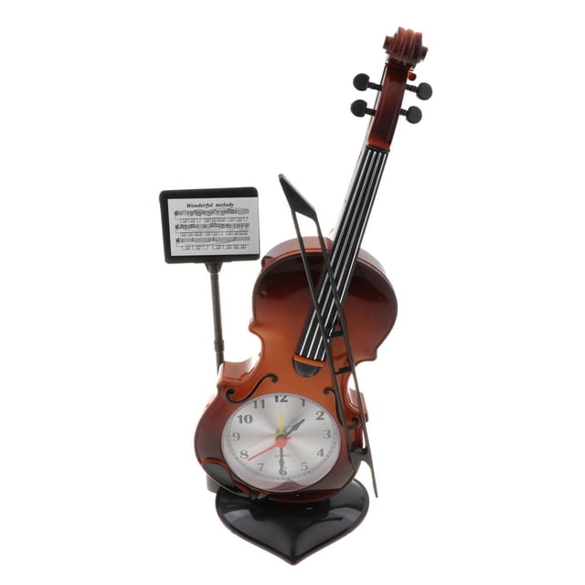 Reloj de mesa de escritorio Zulema Reloj desdor diseño de violín rojo