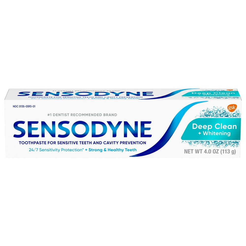 Sensodyne Deep Clean Plus Whitening Toothpaste for Sensitive Teeth, 4