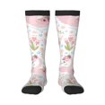thumbnail image 2 of Picia Women Crew Soft Moisture-wicking Socks Swan And Flowers Pattern Design Cotton Socks, One Size fit All, 2 of 9