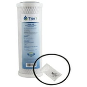 Tier1 5 Micron 10 Inch x 2.5 Inch Carbon Block Water Filter Replacement Cartridge Kit with O-ring and Lubricant | Compatible with Pentek EP-10, 42-34373, 155531-43, CB-25-1005, Home Water Filter