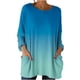 thumbnail image 3 of TaTaai Women‘s Casual Round Neck Gradient Long Sleeve Blouse With Pockets Loose Fit Solid Color T Shirts Soft Polyester Daily Holiday Travel Top Gift, 3 of 7