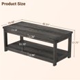 thumbnail image 2 of Aheaplus 43.3" Farmhouse Coffee Table with Storage Shelf, Rustic Wood Center Table for Living Room,Gray Oak, 2 of 7