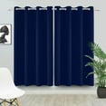 thumbnail image 2 of Nanqianyi Solid Color Blackout Curtains 84 Inches Long, Dark Blue Curtains 2 Panels Set, Thermal Insulated Grommet Drapes for Living Room Bedroom (W42 x L84 Inch, Dark Blue), 2 of 10