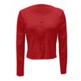 thumbnail image 6 of Lixiuxyad Women's Slim Fit Cardigan, V-Neck Long Sleeve Button-Up Cropped Knit Tops,Red, 6 of 7