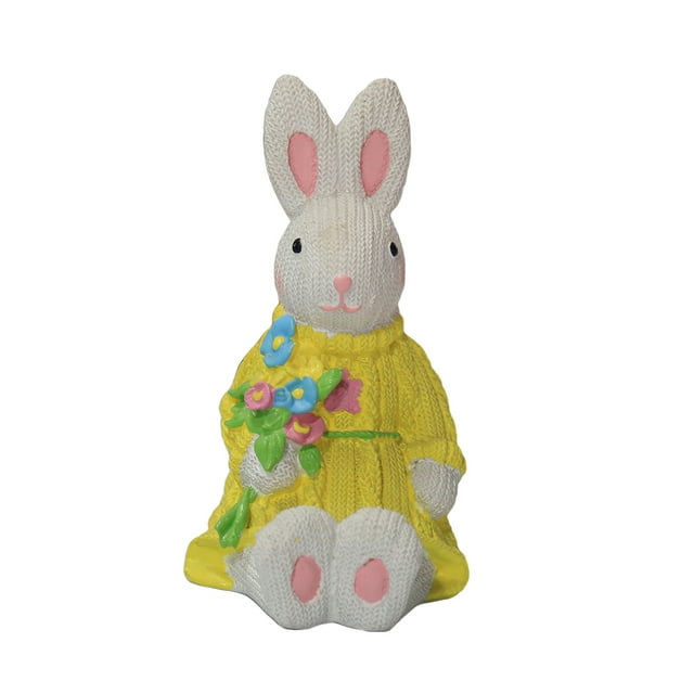 Decoraciones de Pascua Bunny Home Room Decoración de mesa Tejido Conejo Festival Suministros XBTCLXEBCO Diseño de modelado de conejo de ropa tejida de dibujos animados, conejos de pie y sentados