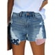 thumbnail image 3 of Txlixc Jeans cortos para mujeres, patrones estelares de rayas de agujeros rotos Txlixc  moda, 3 of 5