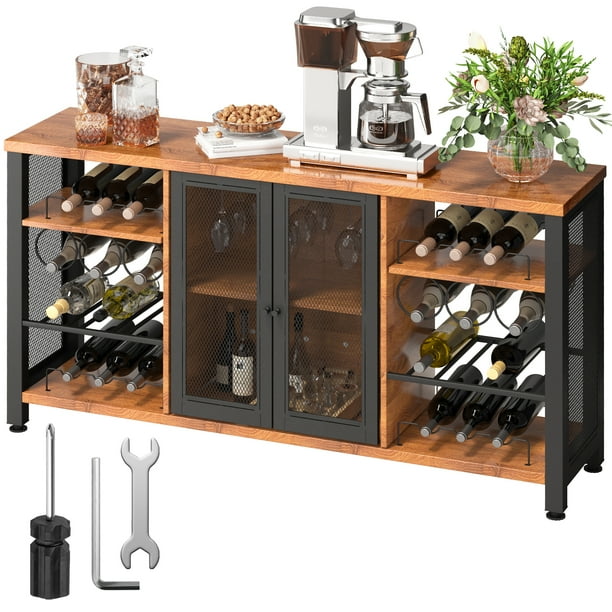 VEVOR Industrial Bar Wine Table for Liquor and Glasses with