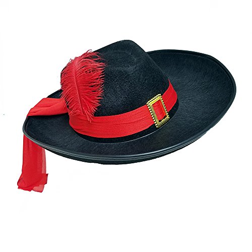 Three Musketeers Black Felt Hat with 
