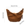 thumbnail image 2 of HUISZJ Faux Suede Crossbody Bag, Retro Dumpling Bag, Large Capacity Crossbody Bag for Women Work Travel Commute (Brown), 2 of 10