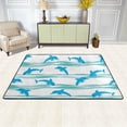 thumbnail image 3 of SKYSONIC Area Rug Carpet Dolphin On Cyan Background Doormat for Hardwood Floor Entrance Living Room Bedroom 24x36 Inch, 3 of 6