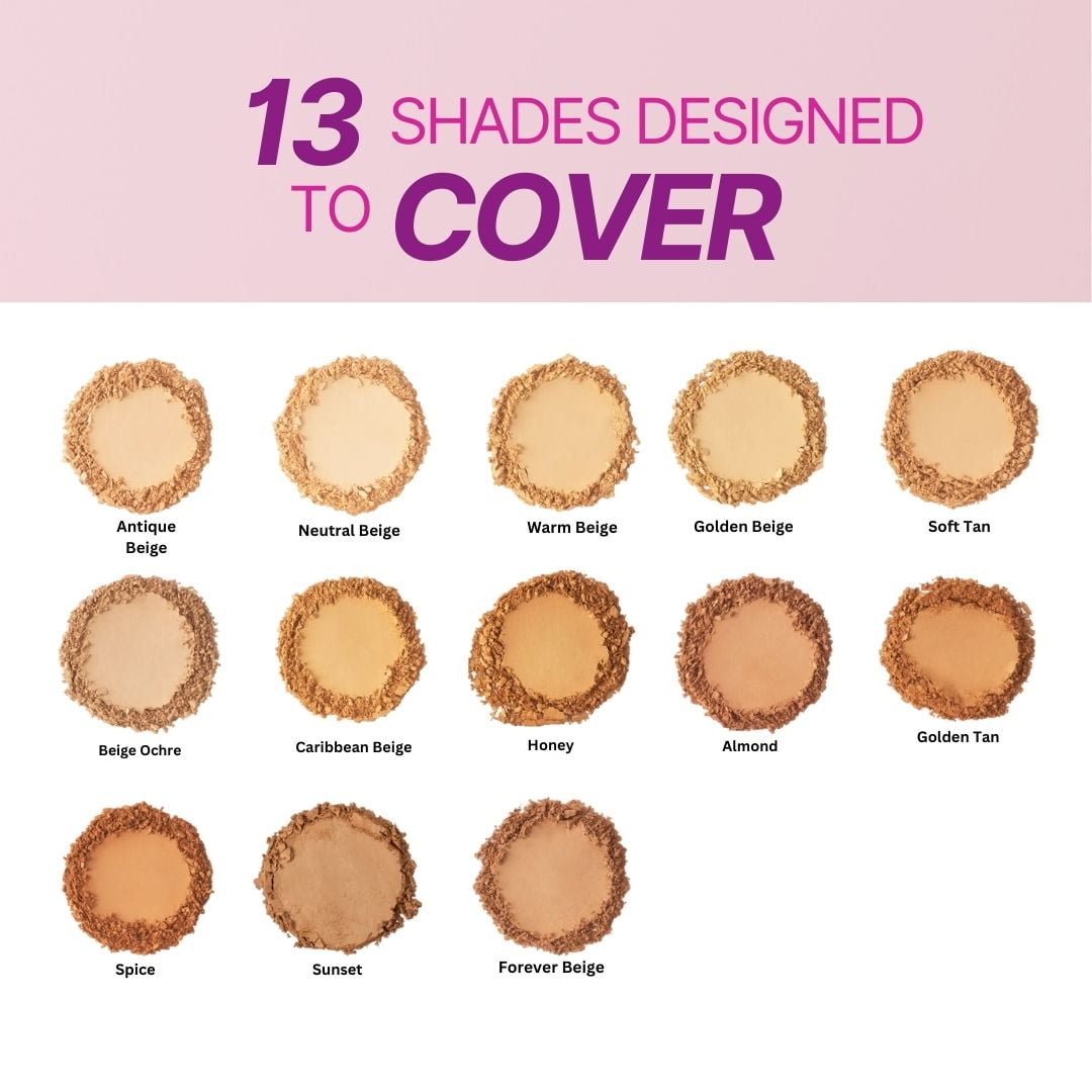 Bettina Dual Foundation Powder, Wet/Dry Pressed Powder, All Skin Types, Matte Finish , with Aloe Vera and Lecithin, Forever Beige, 0.35 oz