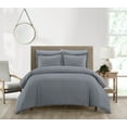thumbnail image 5 of Chic Home Morgan Duvet Cover Set Contemporary Two Tone Striped Pattern Bed In A Bag Bedding - Sheets Pillowcase Pillow Sham Included - 5 Piece - Twin 68x90", Navy, 5 of 6
