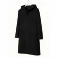 thumbnail image 4 of Womens Peacoat Single- Trench Coats Loose Long Hooded Jacket (Black XL), 4 of 5