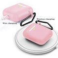 thumbnail image 3 of Silicone Airpods Cover Airpods Protective Cover Compatible With Airpods 2 & 1 Case With Carabiner [Front Led Visible] [Shockproof & Dustproof Protective Cover] ​​[Extra Protection] -Pink, 3 of 4