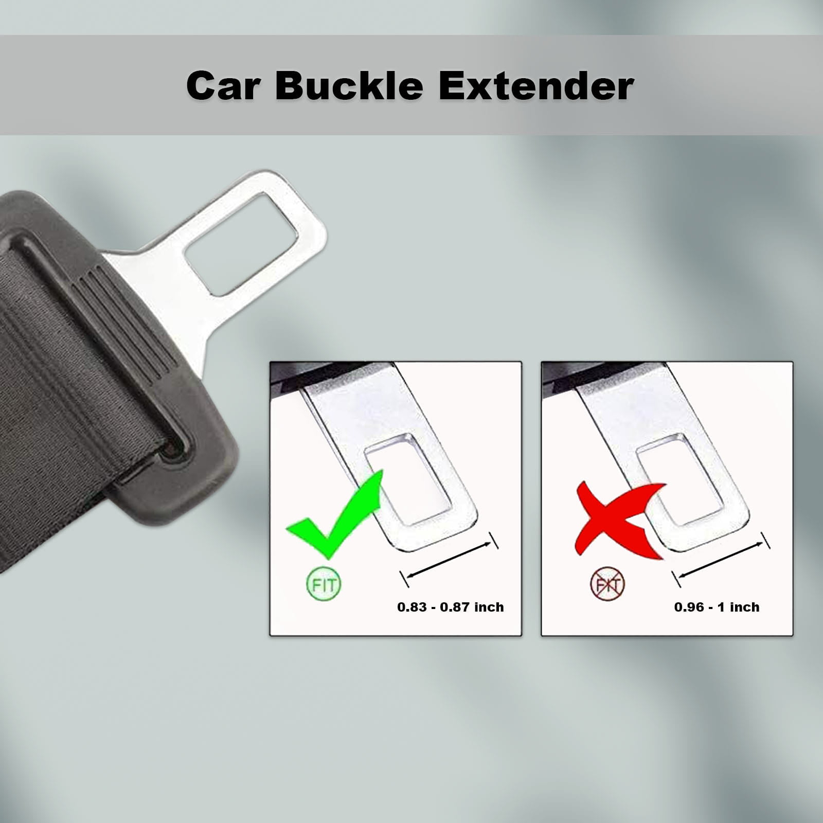 GetUSCart- Car Seat Belt Extender, Adjustable Seat Belt Extender Seat  Safety Belt, 7 Inch, 8 Inch Type A Metal Tongue Seatbelt Extender Car  Buckles for Most Cars (9-30 Inch, Black)