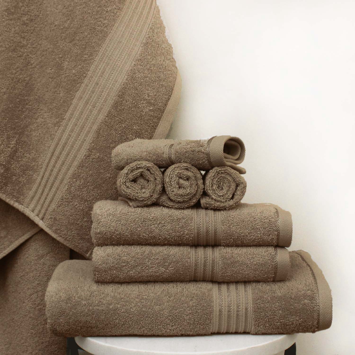 HURBANE HOME Highly Absorbent 8 Pieces Bathroom Towel Set Soft, 100% Cotton, Highly Absorbent