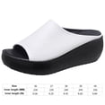 thumbnail image 3 of Mujer Étnico Salir Tacón Cuña Boca Pescado Chanclas Plataforma Suela Gruesa Sandalias Retro (Blanco 36), 3 of 9