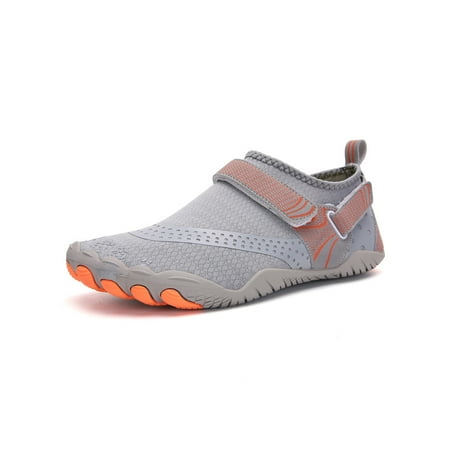 

SIMANLAN Womens Mens Water Shoes Barefoot Aqua Socks Quick Dry Beach Shoe Summer Lightweight Flats Yoga Slip On Gray Style D 10
