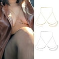 thumbnail image 1 of enjoywould Women Chest Chain Body Chain Body Jewelry Breast Support Chain Club Party Solid Color Stainless Triangle Shape Lady Bikini Chest Decorative Accessory, 1 of 4