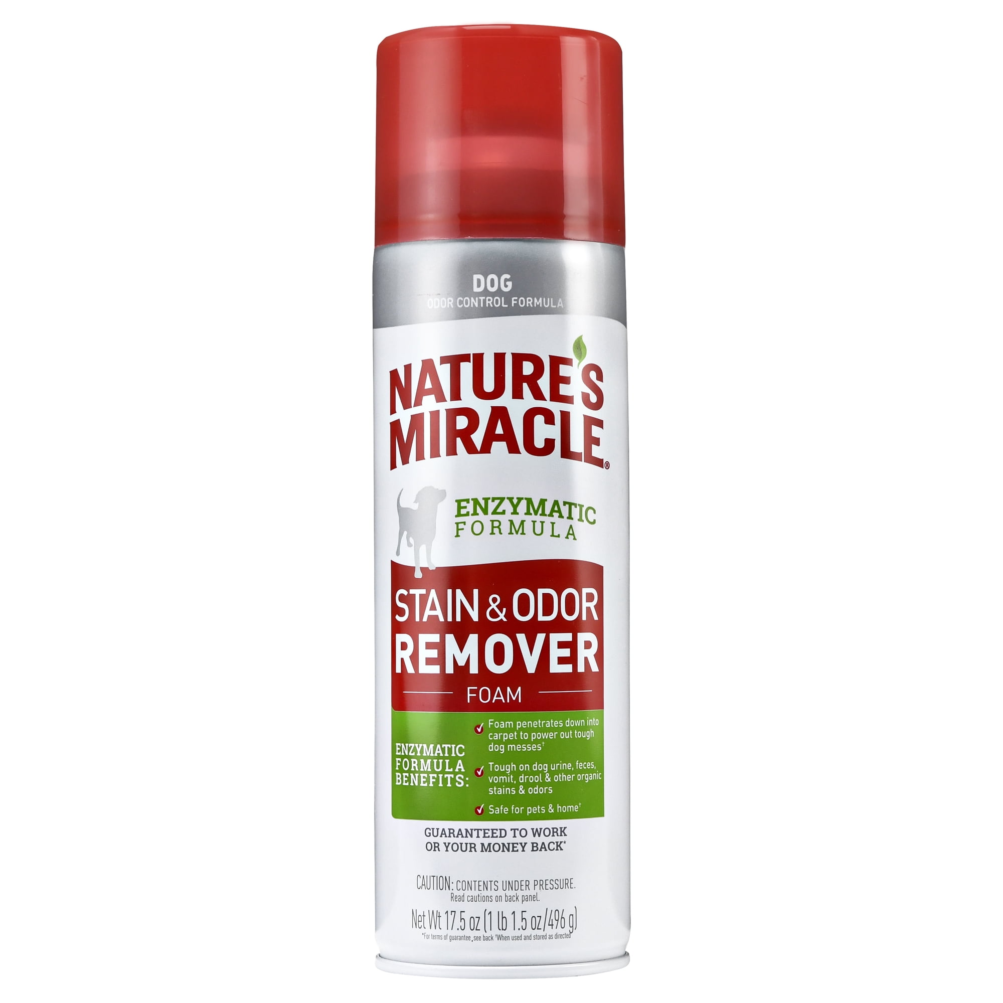 Nature's Miracle Dog Stain & Odor Remover Foam with Enzymatic Formula, 17.5 oz