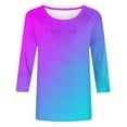 thumbnail image 5 of Patlollav 3/4 Sleeve Blouses for Women's Fashion Tees Casual Crewneck 3/4 Sleeve Loose T-Shirt Ladies Shirts, 5 of 6