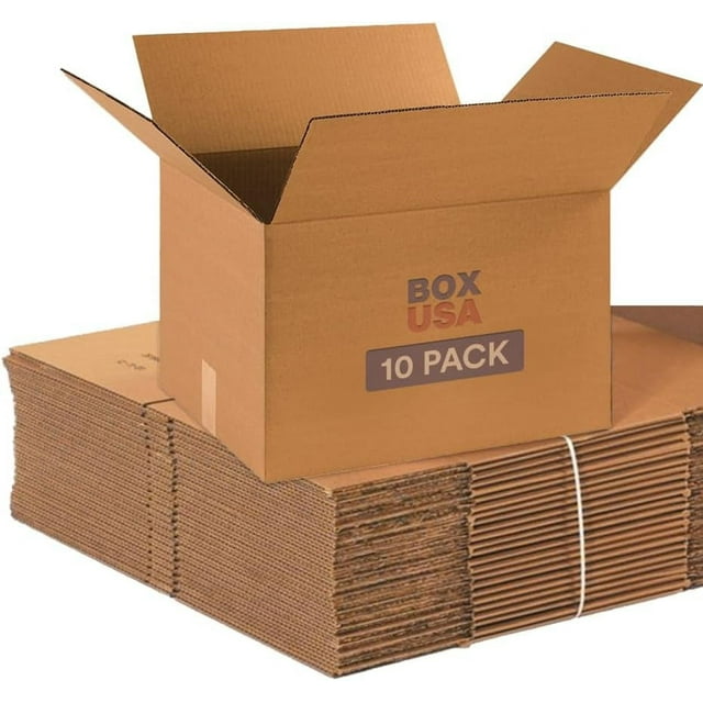 Caja de mudanza USA, mediana, 18 x 14 x 12 cm, paquete de 10 unidades, corrugada