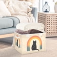 thumbnail image 3 of Yayeee Collapsible Cube Storage Bin with Lid Fabric Closet Decorative Basket with Handles, Beige Cat Rainbow, 3 of 7