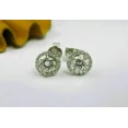 thumbnail image 2 of 3TCW Round Cut Lab Created Diamond Push Back Halo Stud Earrings 925 Sterling Silver, 2 of 2