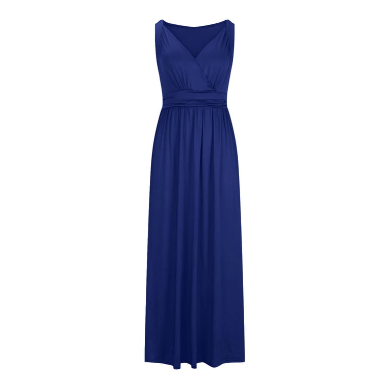 Rvkxad Summer Dresses for Women 2025 Wrap V Neck Flowy A-Line Empire Waist Ruched Elegant Sundress Travel Vacation Sleeveless Wedding Guest Cocktail Dresses Blue S - Walmart.com Rvkxad Summer Dresses for Women 2025 Wrap V Neck Flowy A-Line Empire Waist Ruched Elegant Sundress Travel Vacation Sleeveless Wedding Guest Cocktail Dresses Blue S - Walmart.com