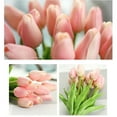 thumbnail image 6 of SMKE 10-Pack Artificial Tulip Stems 13.8",Realistic Latex Light Pink,Faux Bouquet Lifelike PU,No Wilt Table Decor,Kitchen Office Centerpiece, 6 of 6